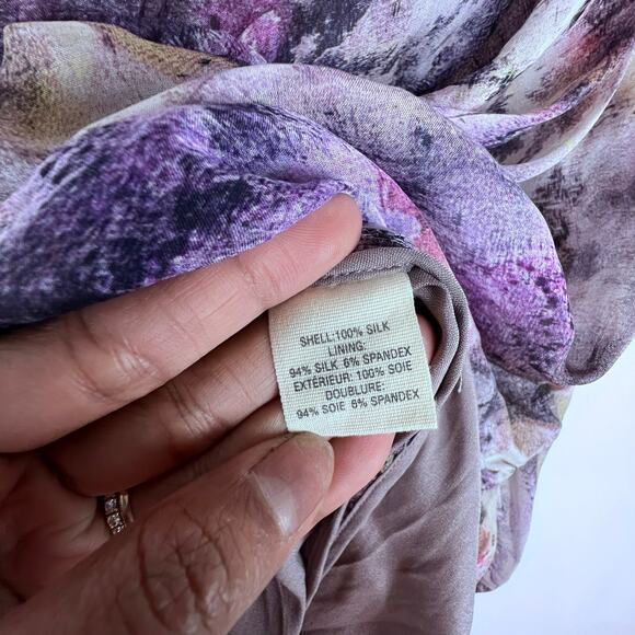 Elizabeth and James Sophie Strapless Silk Mini Dress Multi-Colored Purple Size S - Picture 6 of 8